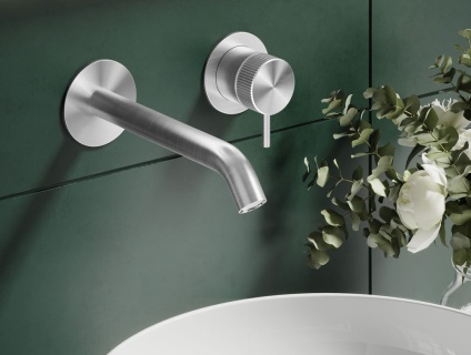 Lifestyle image of Crosswater 3ONE6 316 Stainless Steel Wall Mounted Basin 2 Hole Set